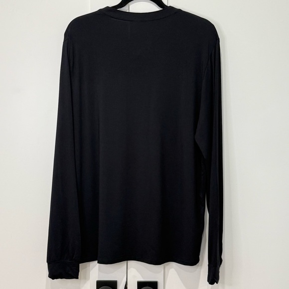 Eberjey Henry Top Henley Long Sleeve Tencel Modal Black Large Pajama Long Comfy - Picture 5 of 10